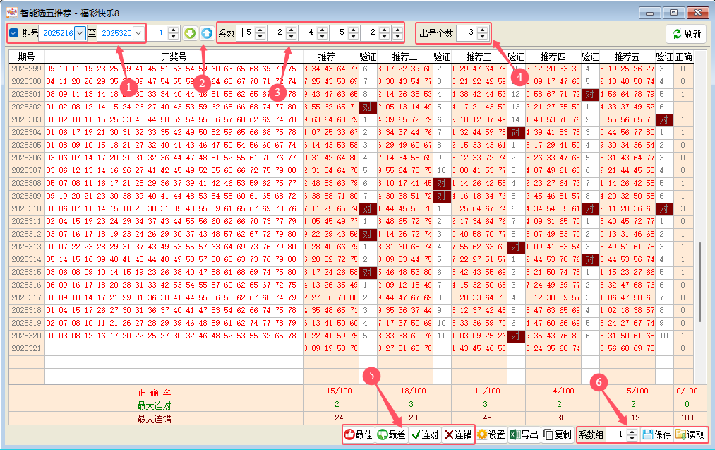 《博众快乐8》智能选五推荐-功能说明